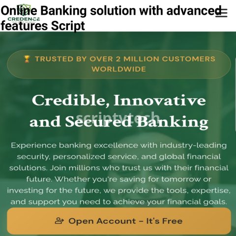 Online Banking solution with advanced features Script